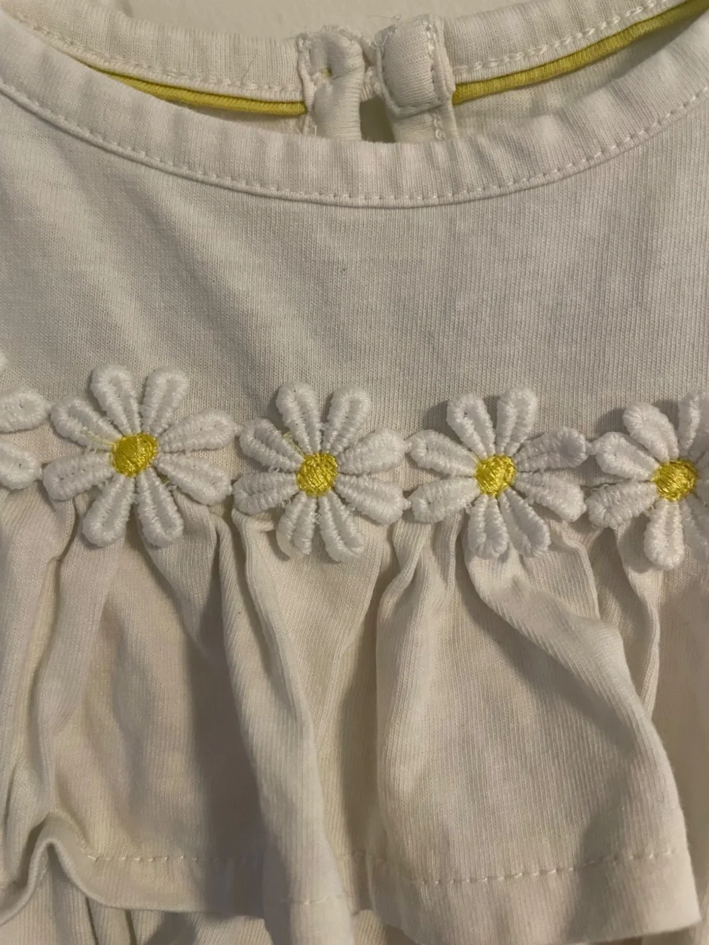 Mini Boden Ruffle Flower Cream Baby/Toddler Top